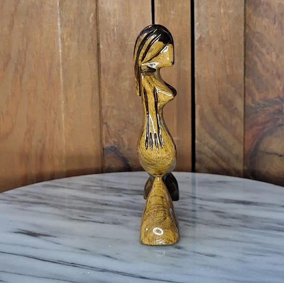 Elegant Wooden Mermaid Sculpture - Picture 9 of 11